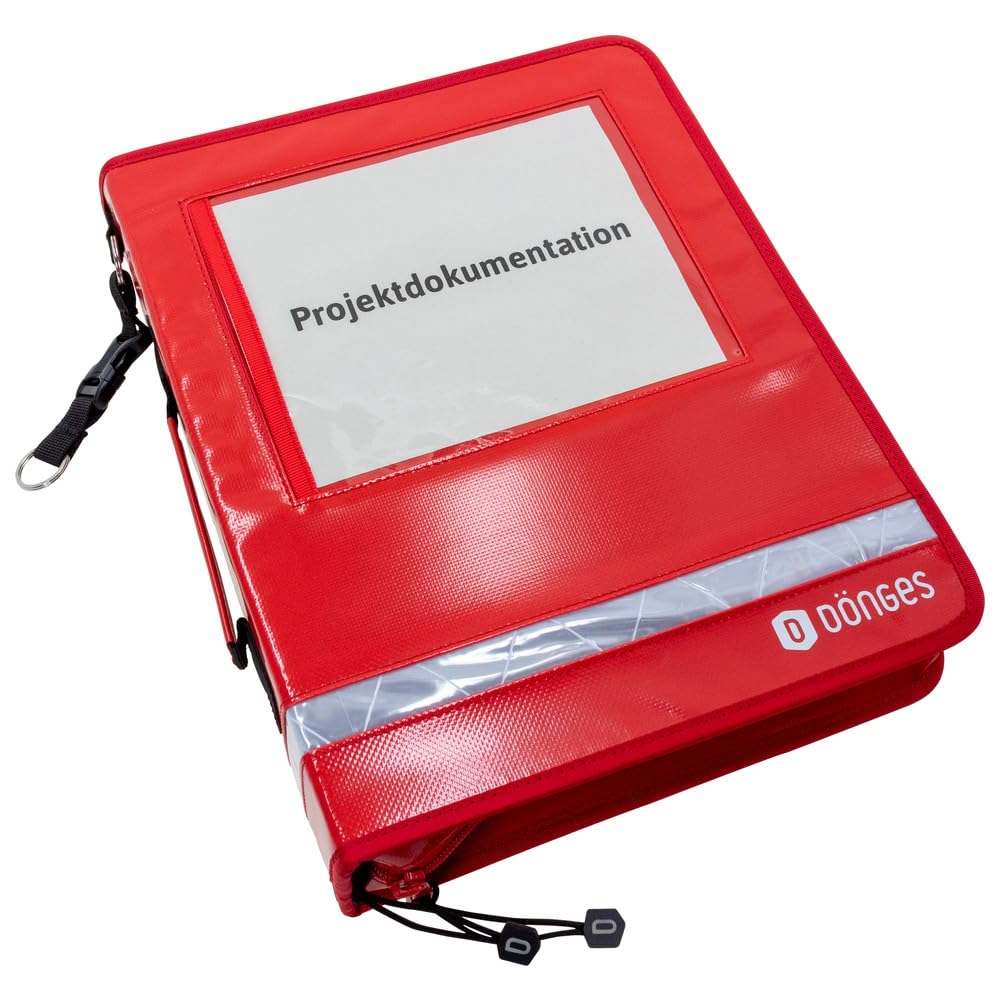 Dönges Dokumentenmappe Komfort, rot/weiss (Organizer Fahrtenbuch Ringbuch Schnellhefter Mappe Ringmappe Hefter Multiorganizer) Material: PVC Plane