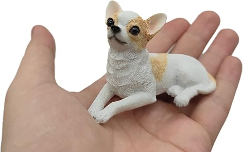 TALKLEK 1 mini estatuilla de resina de Chihuahua de 2 pulgadas, mini regalos conmemorativos para perros, figuras de perro, decoración de automóvil,