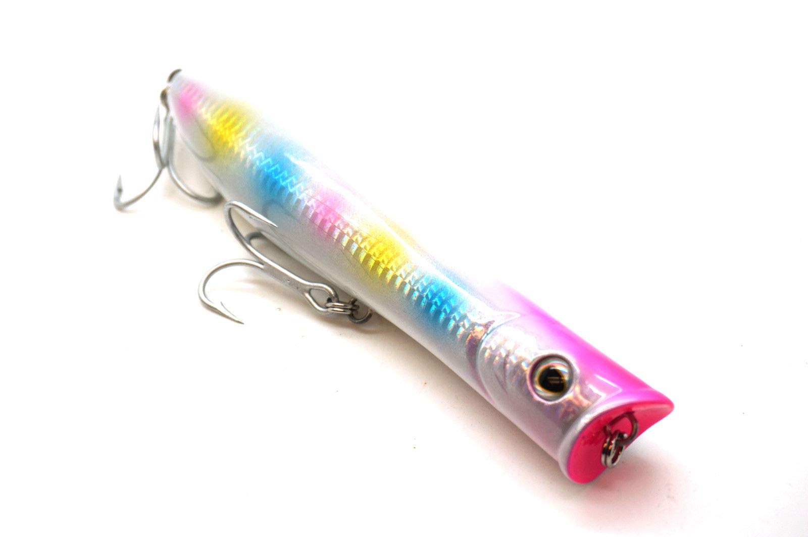 Tsunami Talkin Pencil Popper 6" Fishing Lure - GT Striper Wonderbread Pearl, VMC Hooks TSTP6F-220 - View #8
