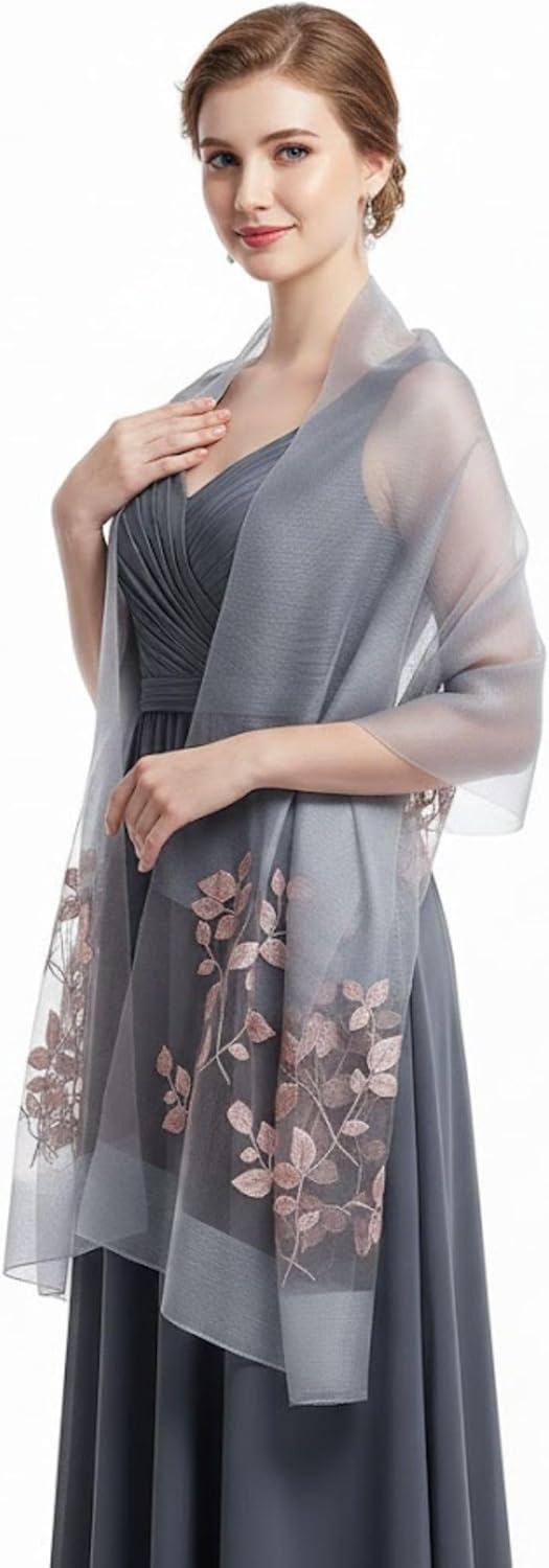 STARWHISPER Women Silk & Wool Long and Large Scarf Shawl Wrap For Evening Dress - Image 3