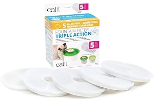 Catit Triple Action Replacement Original Water Fountain Filters: Stay Fresh, Germ-Free Cat Water