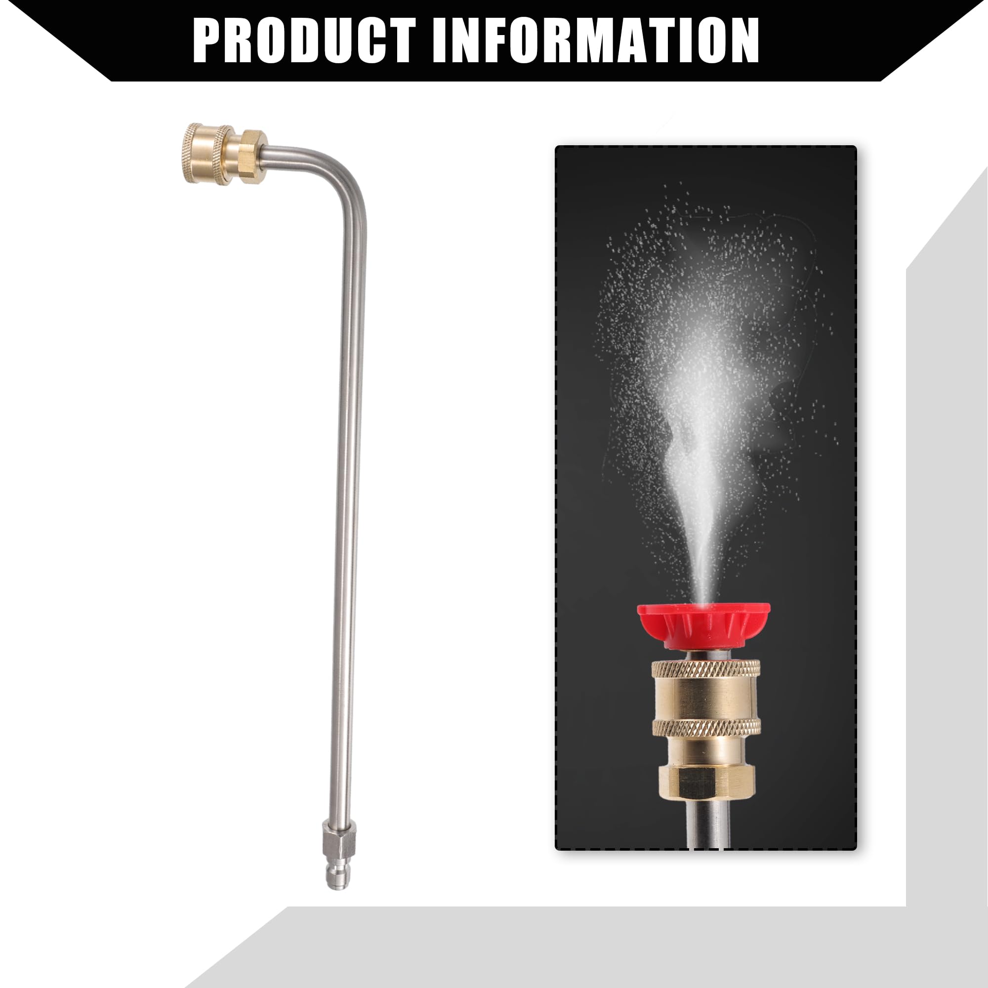 Prolunga per idropulitrice con ugelli per spruzzo/Estensione esterna per idropulitrice per asta di prolunga per auto, moto, bicicletta / 90 gradi / 1 set