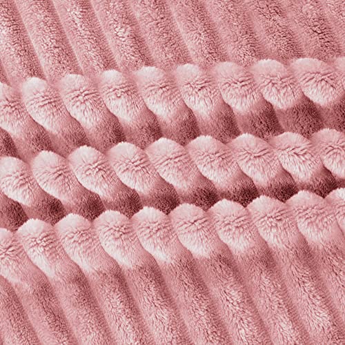 BEDELITE 3D Ribbed Jacquard Fleece Throw Blanket #TOP26