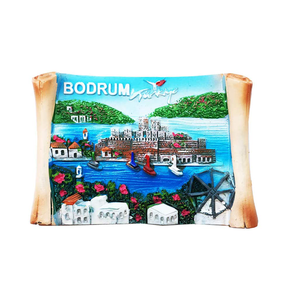 Wedare Magnet Souvenir Turkey Bodrum 3D Fridge Gift,Handmade Home & Kitchen Decoration Bodrum Refrigerator Collection