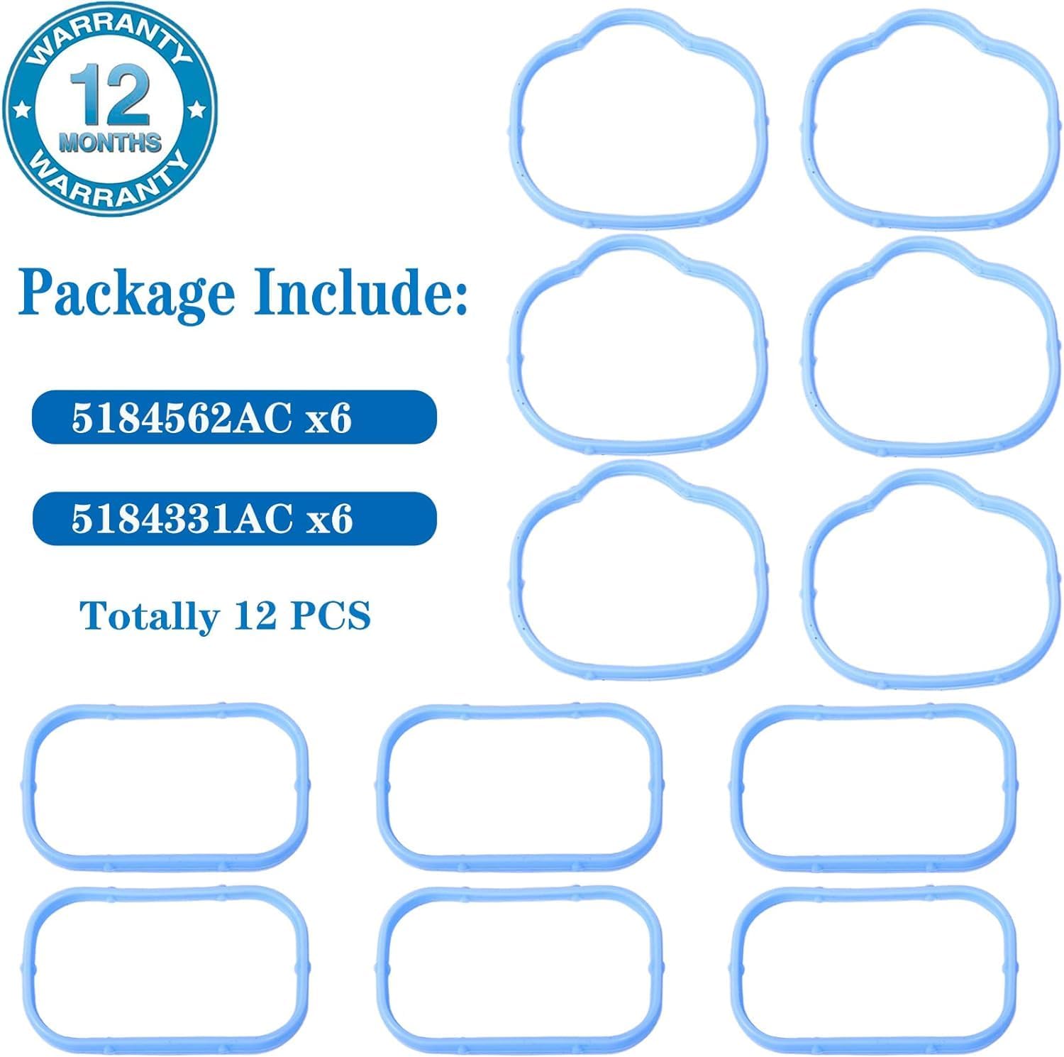 HIHIAV MS97204 Intake Manifold Gasket for Jeep Grand Cherokee 3.6L, Dodge Charger Challenger, Chrysler 300 - Durable Silica Gel Seal