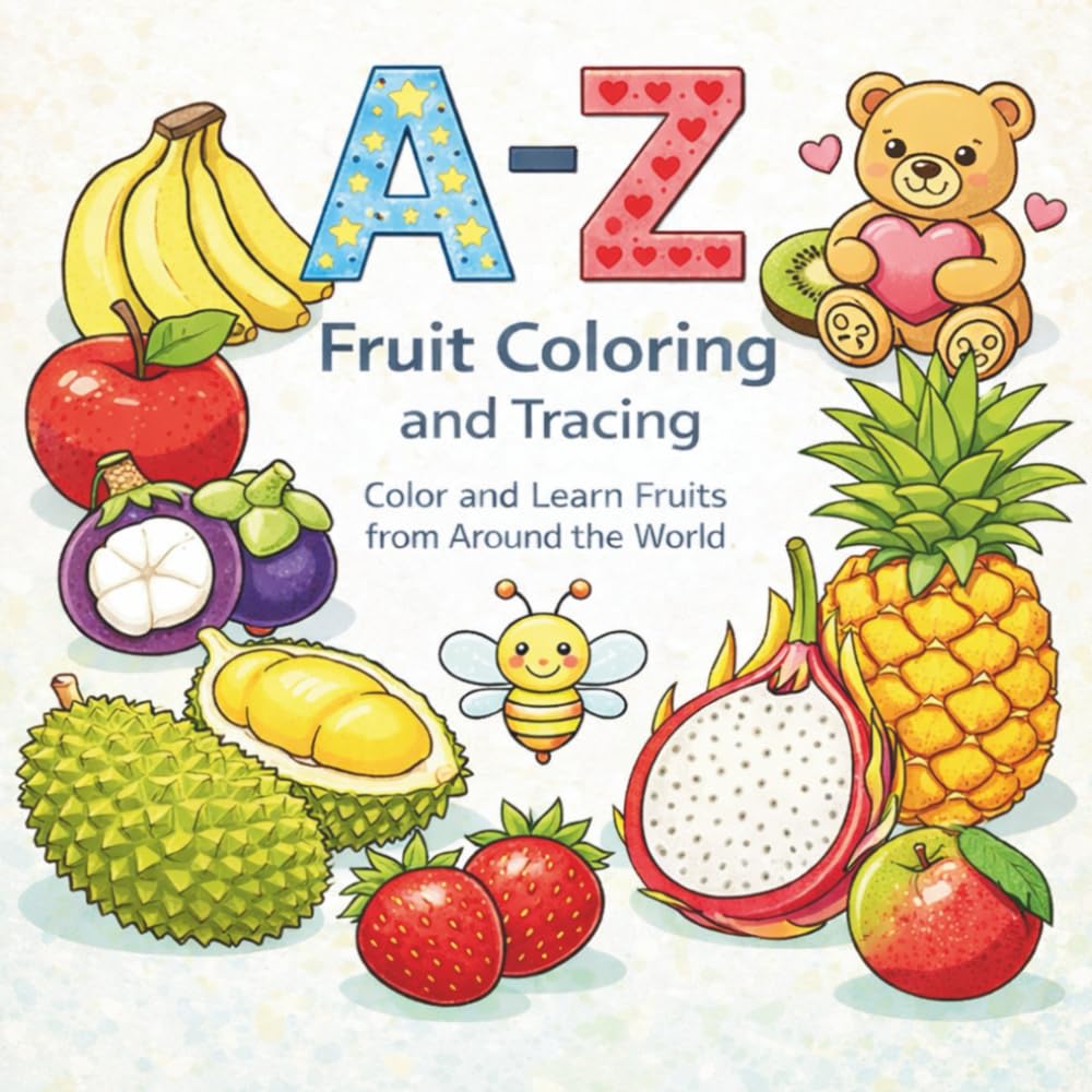 A–Z Fruit Coloring and Tracing: A Fun Way to Learn Letters with Fruits from Around the World (ABC Colour & Trace Learning Series)