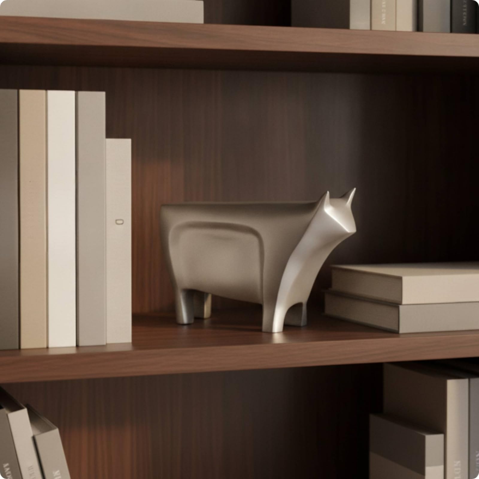 rockible Scultura Geometrica di Argentato Scultura di Minimalista Ornamento da Tavolo per Amanti Del Design, Soggiorno, Libreria, Piccolo, 17 6 H12cm