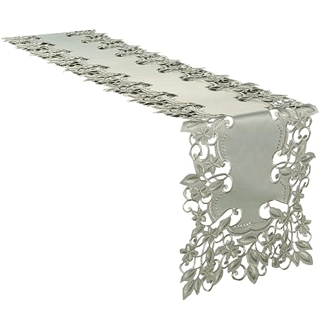 Decozen Table Runner for Dining Table Coffee Table Kitchen Table with Intricate Cutouts Embroidery and Elegant Details for Kitchen Decor 14