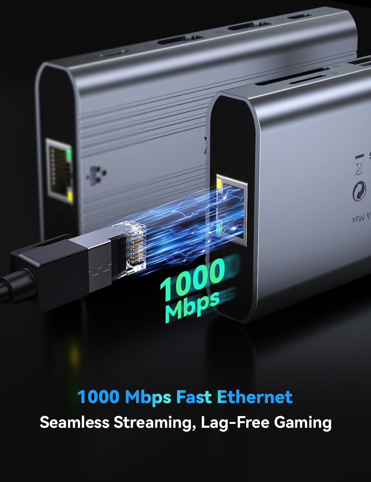 XAOSUN Station d'accueil USB C 10 en 1 double moniteur 4K, hub USB C 10 Gbit/s avec 2 HDMI 4K @ 60 Hz, station d'accueil USBC avec USB A et C 10 Gbit/s, Gigabit Ethernet, PD 100 W, SD/TF pour iPhone