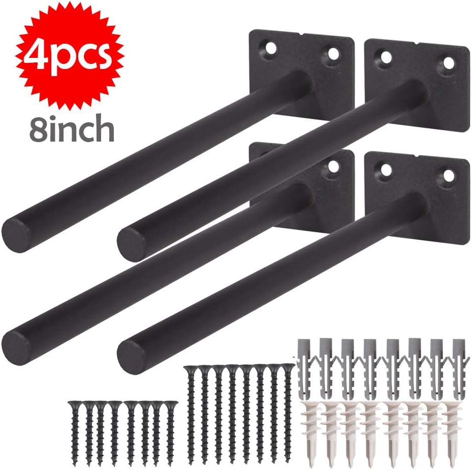 8 Inch Floating Shelf Bracket,Diger 4pcs Heavy Duty Hidden Brackets Rustproof Blind Shelf Supports Invisible Brackets for Shelves