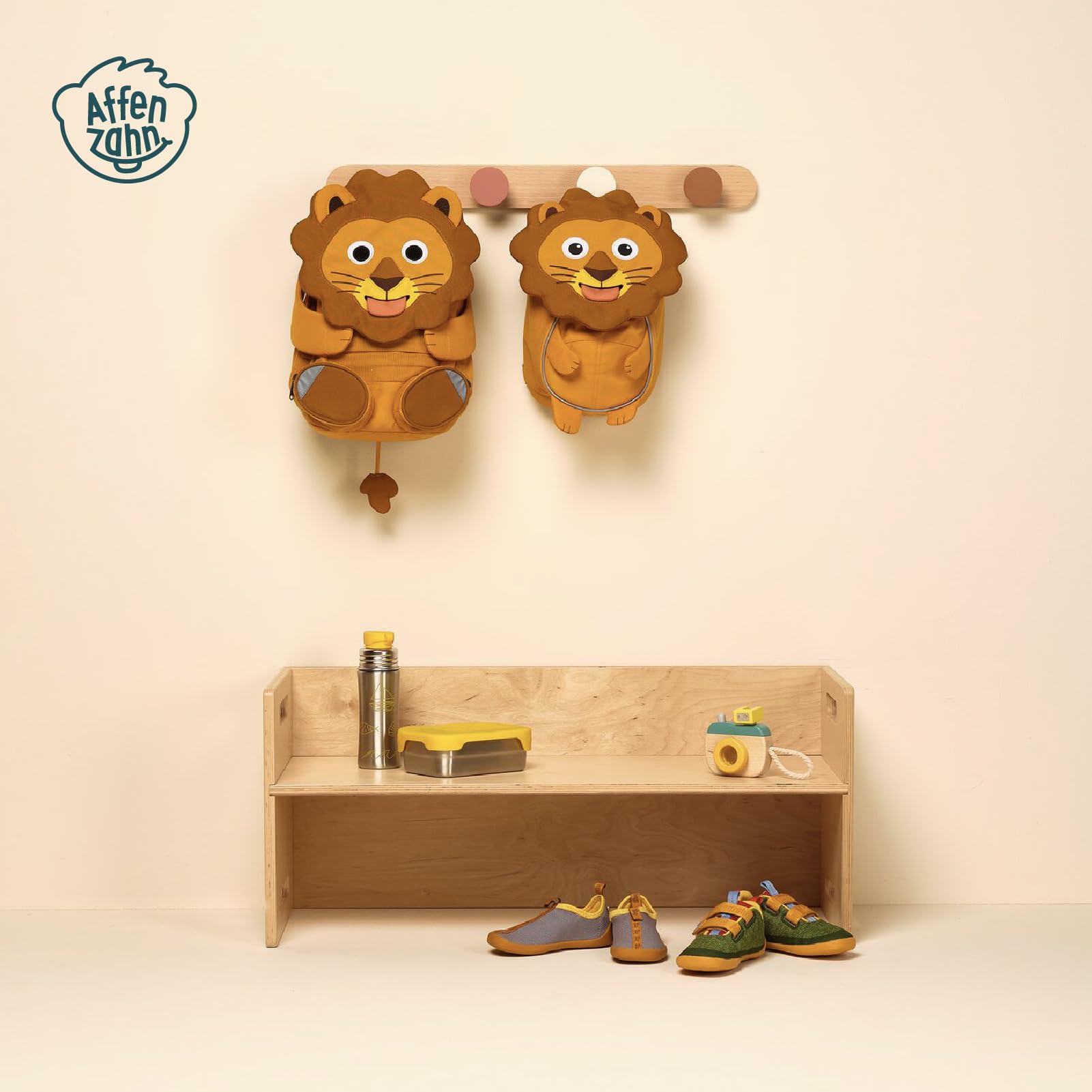 Affenzahn Amico Grande Zaino per l'asilo per bambini da 3 a 5 anni asilo a tempo pieno divertente funzionale volume 8 L Leone - Giallo