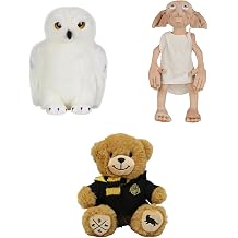Harry Potter Hufflepuff Bear, Hedwig & Dobby Plush Stuffed Animal Set