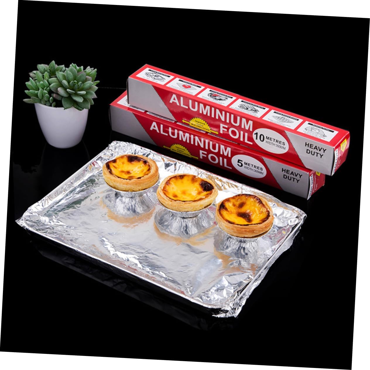3 Rolls Aluminum Foil Baking Tinfoil Paper Roll Heavy Duty Multipurpose Cooking Bbq Roasting Wrap for Food Storage and Outdoor Barbecue
