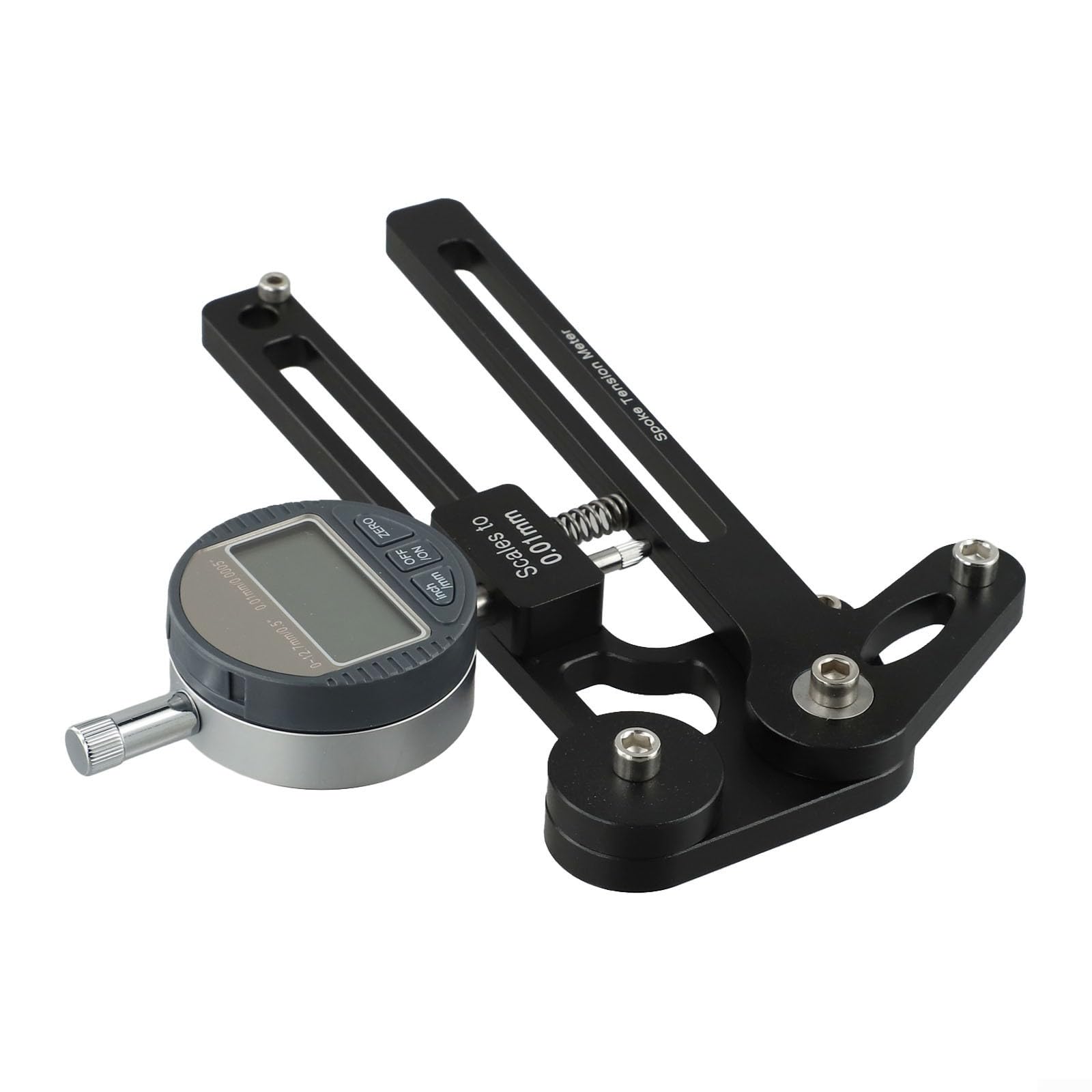 Misuratore di tensione dei raggi, strumento di costruzione della ruota, tensiometro per ruote da 26 e 27. 29 pollici 700C Ciclismo Ruota in lega meccanica elettronica tester (orologio elettronico nero