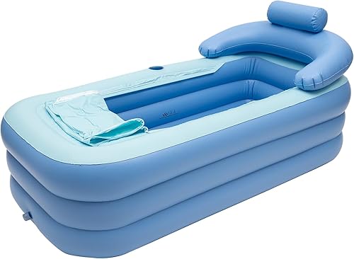 Bañera plegable portátil para interiores y exteriores, aire rápido, inflable, bañera de PVC, ducha caliente para adultos