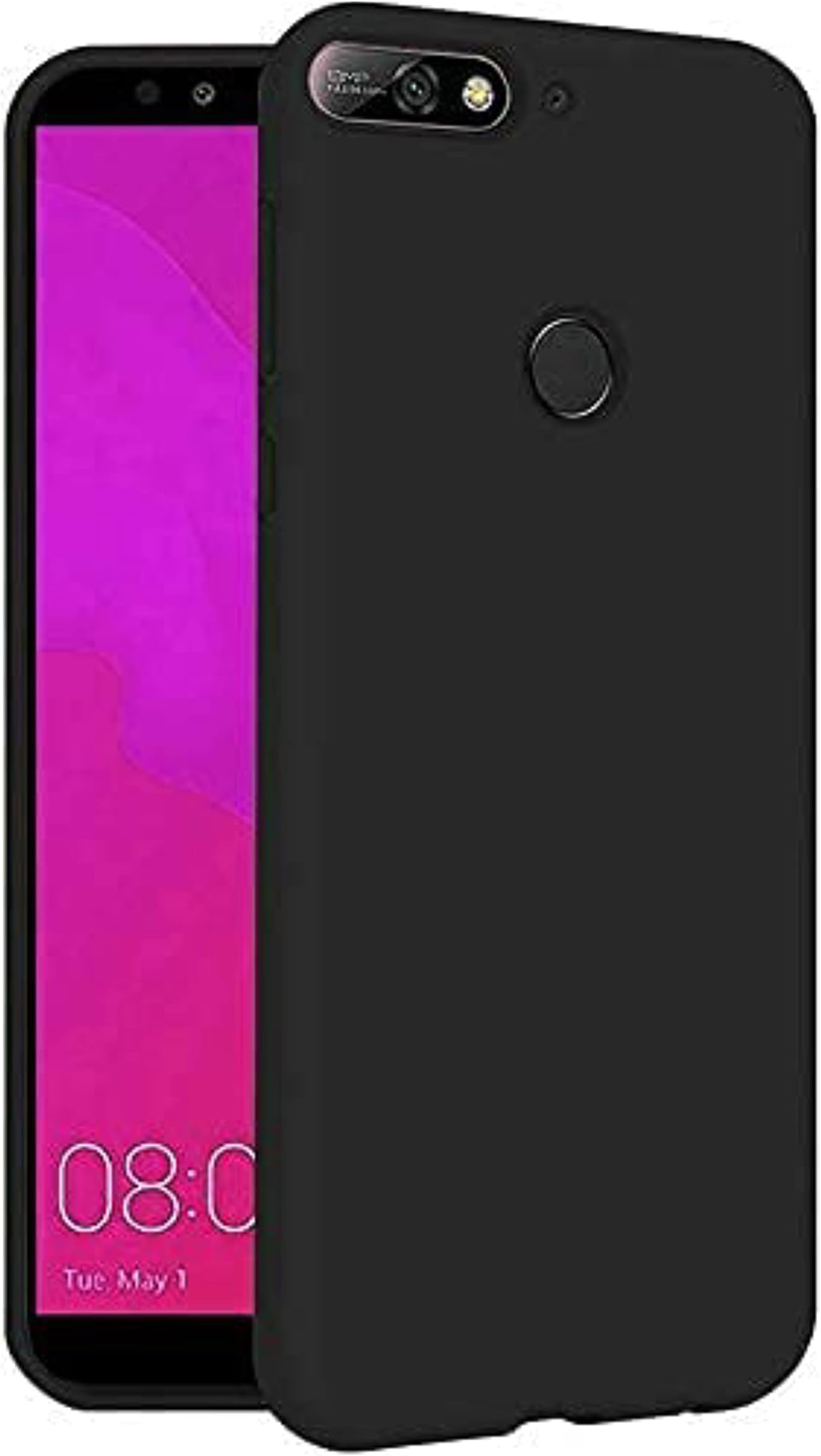 KRL Mobile Back Cover Case for Honor 7C (Silicone Case|CameraProtection|Black RL-0209)