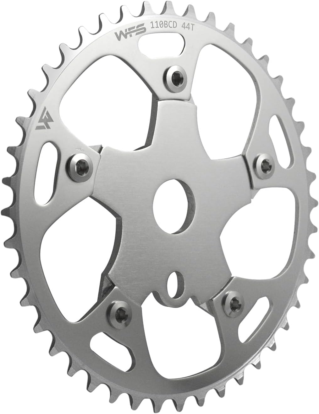 WFS Pulsar Chainring w/Spider Sprocket 44T 1/8" 110mm BCD 5 Arm Hole Old School BMX
