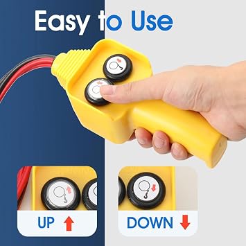 Winch Controller, 12V 24V Winch Hand Control Assembly Controller, Winch Remote Replacement Parts for 2000 lbs-4500 lbs Electric Winch Supporting Forward and Reverse Motion