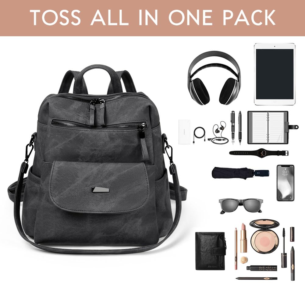 Aucuu Zaino Donna, Borsa Zaino Donna Elegante, Zainetto Multifunzionale, Zainetto Casual in Pelle PU, Zaini Antifurto, Borsa a Zaini Casual per Shopping Scuola Viaggio Lavoro