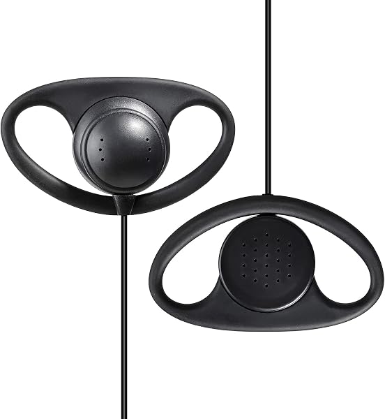 HYSHIKRA Micrófono Auricular Forma en D Compatible con Midland G7 Pro G8 G9 Pro M24 M24 Plus M48 M99 G6 XT G7 XTR | Supervisión de Seguridad Softair (1, Forma de D) - 3