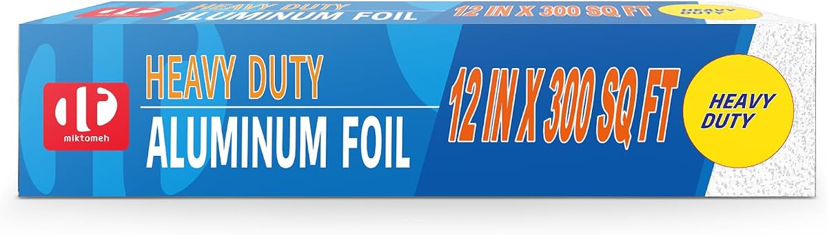 Superior Heavy Duty Aluminum Foil 12" x 300 Sq Ft | about 25% Thicker than Conventional Heavy Duty Foil, Great for Grilling, BBQ, Cooking, Food Storage, Commercial Use
