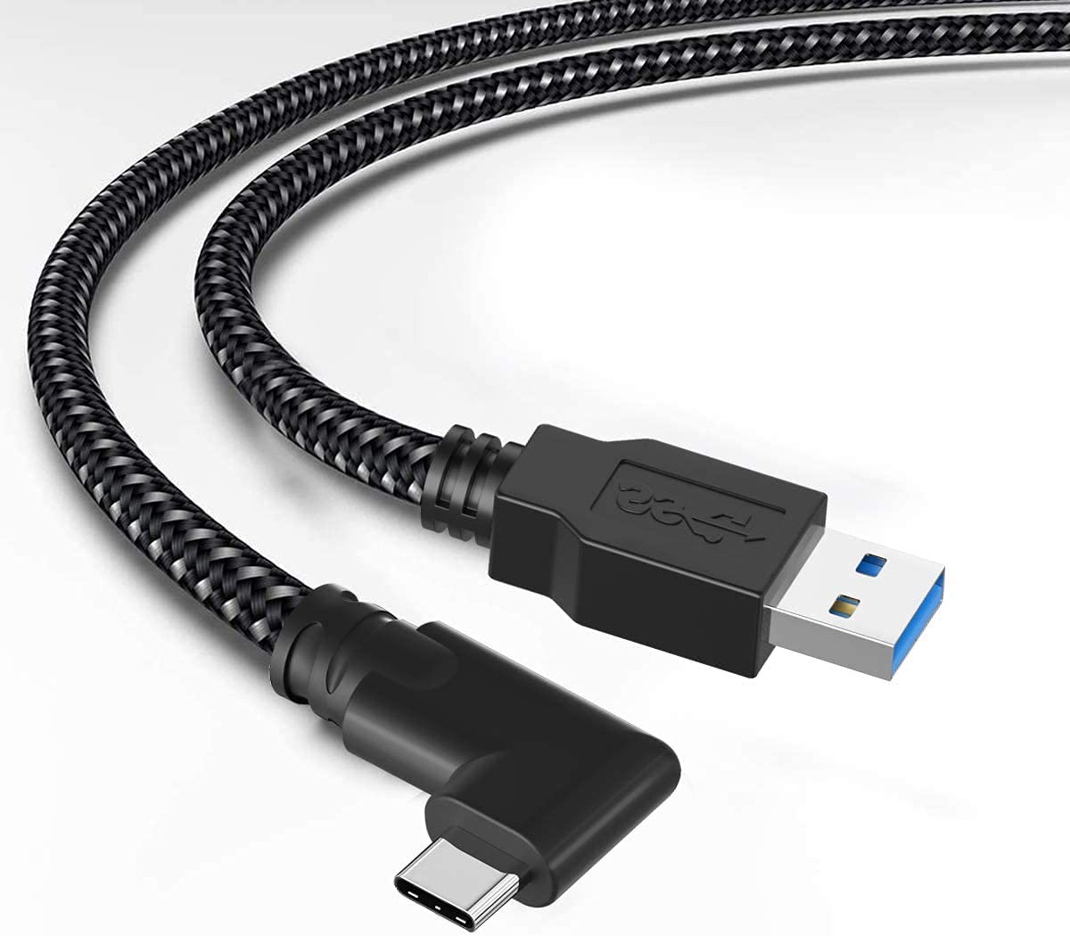 Compatible for Oculus Link Cable 16ft/5 m /6 m, USB 3.2 Gen1, USB C to A, High Speed Data Transfer & Fast Charging Cable (5m braided charging cable-Black)