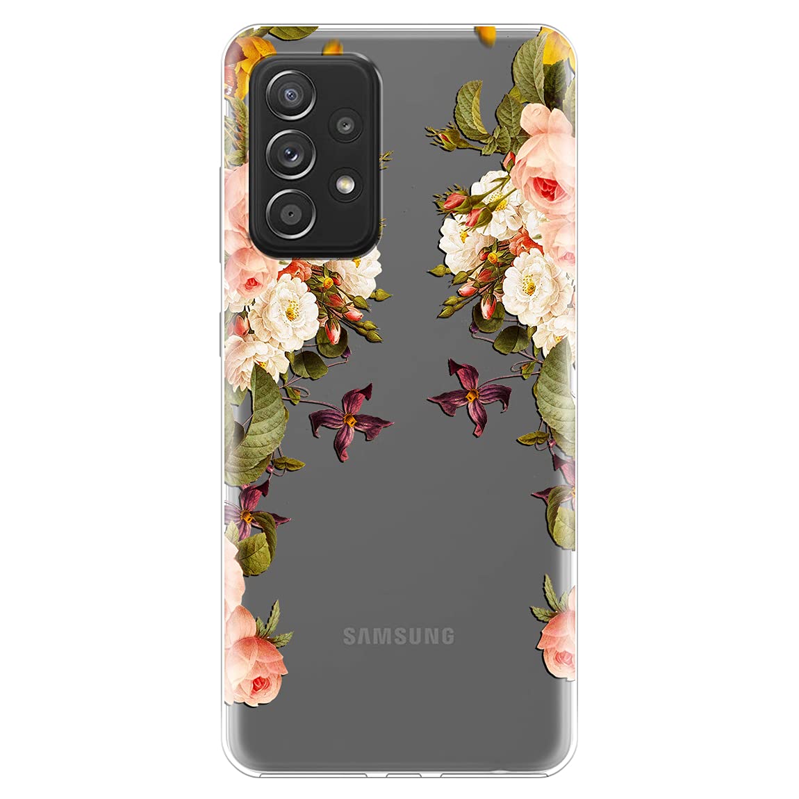 Fashionury SBack Cover Case for Samsung A52 / Designer Flexible Transparent Soft Back Case Cover