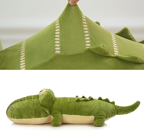 Miniatura 2 de Almohada grande de cocodrilo para abrazar, suave peluche de cocodrilo, regalo para niños, cumpleaños, Navidad, 25.6 pulgadas