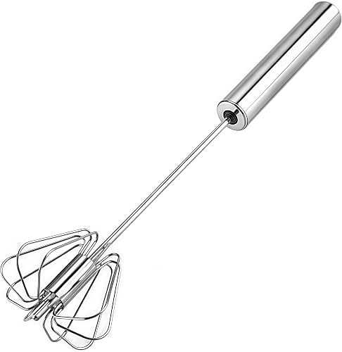 Digead Stainless Steel Egg Whisk, Hand Push Rotary Whisk Blender,