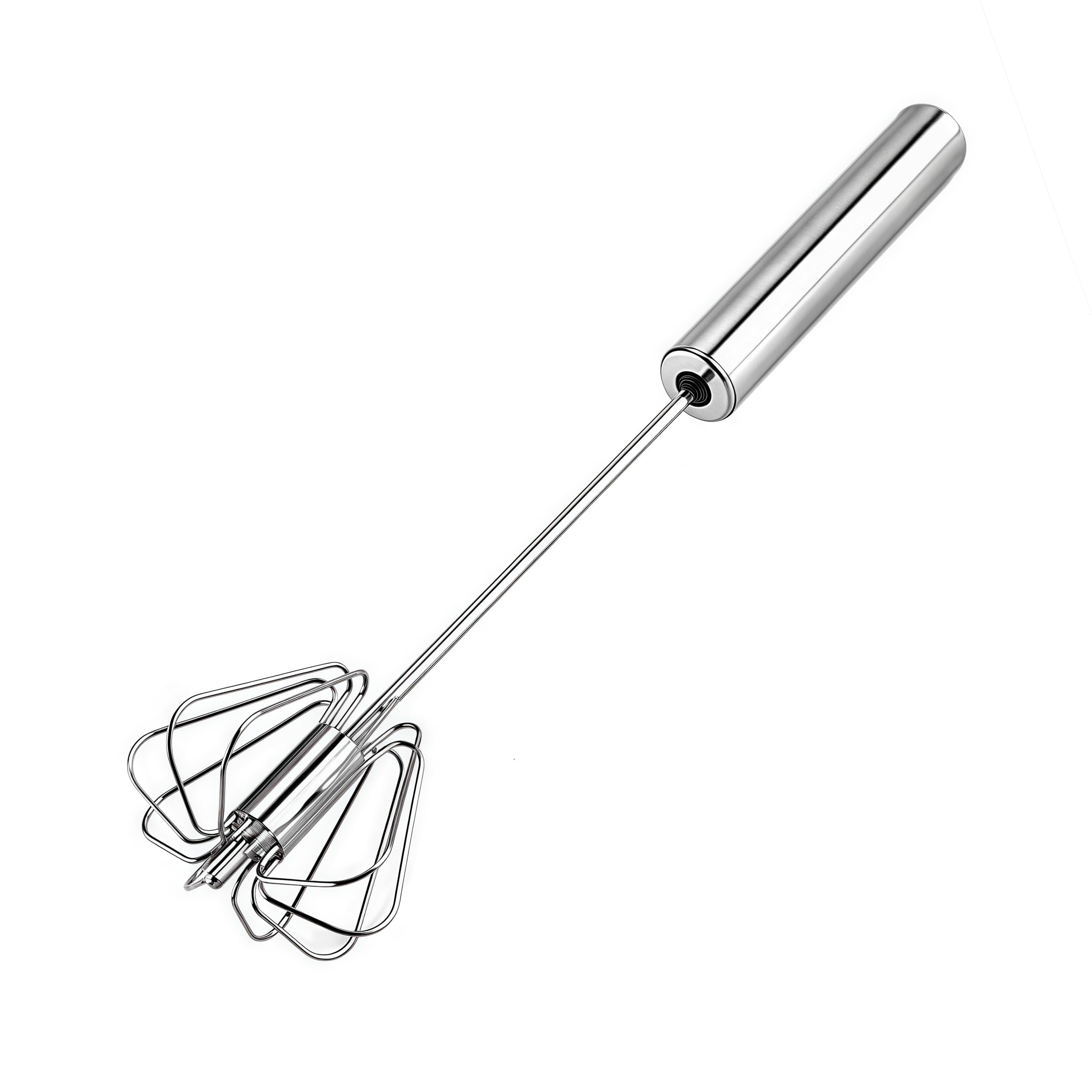 Digead Stainless Steel Egg Whisk, Hand Push Rotary Whisk Blender, Versatile Milk Frother, Hand Push Mixer Stirrer for Blending, Whisking, Beating & Stirring (12in)
