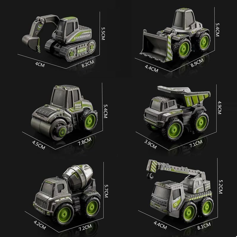 Image of Metal Team Car Unbreakable Engineering Automobile Construction Car Toys Set for Children Kids (Engineering Construction Set -Green)