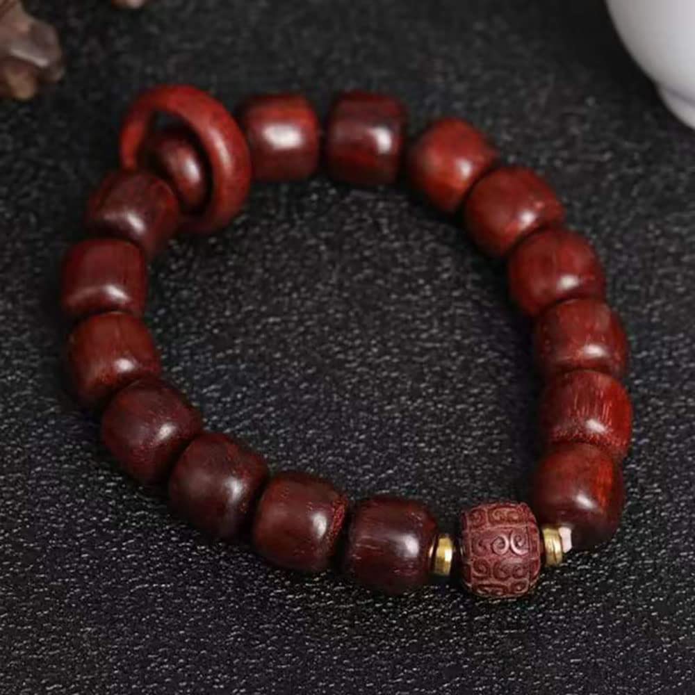 Braccialetto Bodhi, 10 * 11mm Bracciale con perline di legno di sandalo del sangue dello Zambia Barilotto di buon auspicio Perline di legno Bracciale elasticizzato for la meditazione Yoga Canto Mala