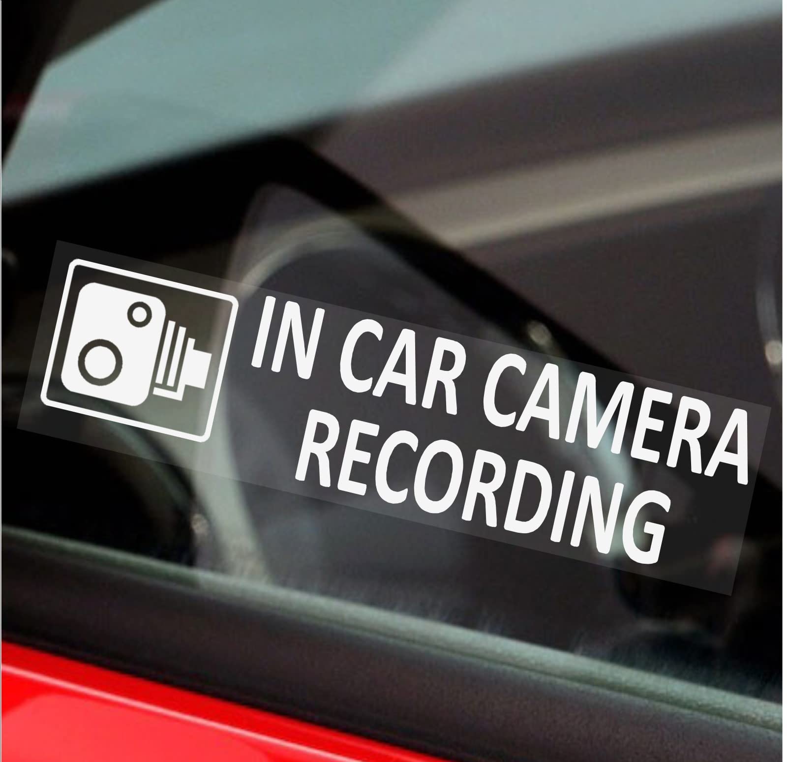 Platinum Place White 1 X In Car Camera Recording 200X50mm Internal Window Sticker,Cctv Sign,Vehicle,Van,Lorry,Truck,Taxi,Bus,Mini Cab,Minicab,Go Pro,Dashcam