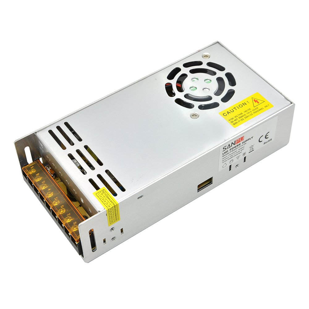 Alimentation à découpage LED 24 V 400 W 16 A Conducteur de tension constante 220 V 110 V AC/DC Transformateur d'éclairage Sortie unique (SANPU PS400-H1V24)