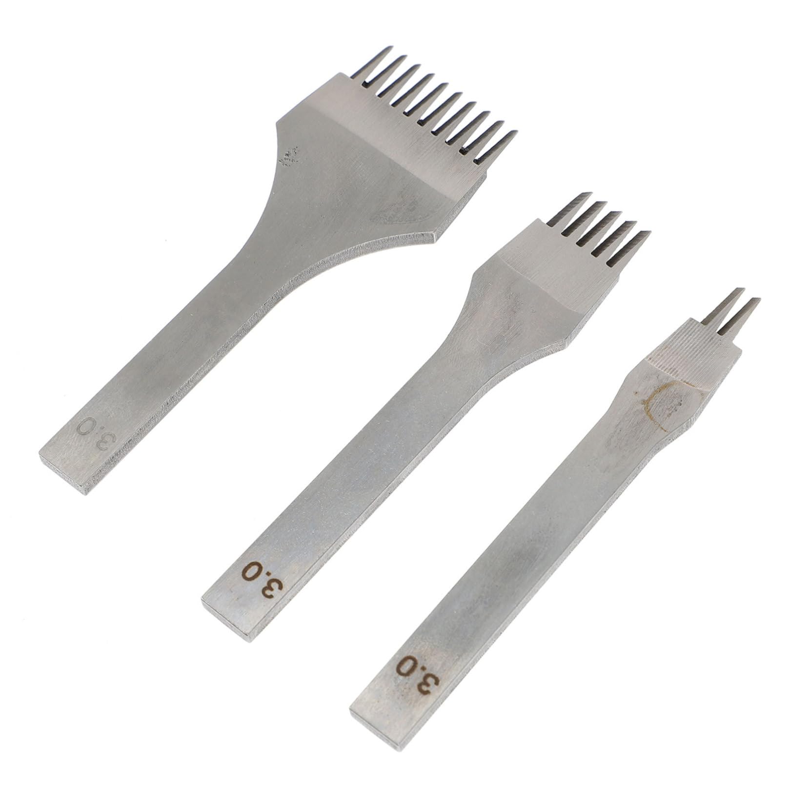 HOMSFOU 3Pcs Hole Punch Efficient Stitching Chisel Kit for DIY Leather Projects Easy to Use Durable Design for Precise Punching and Lacing