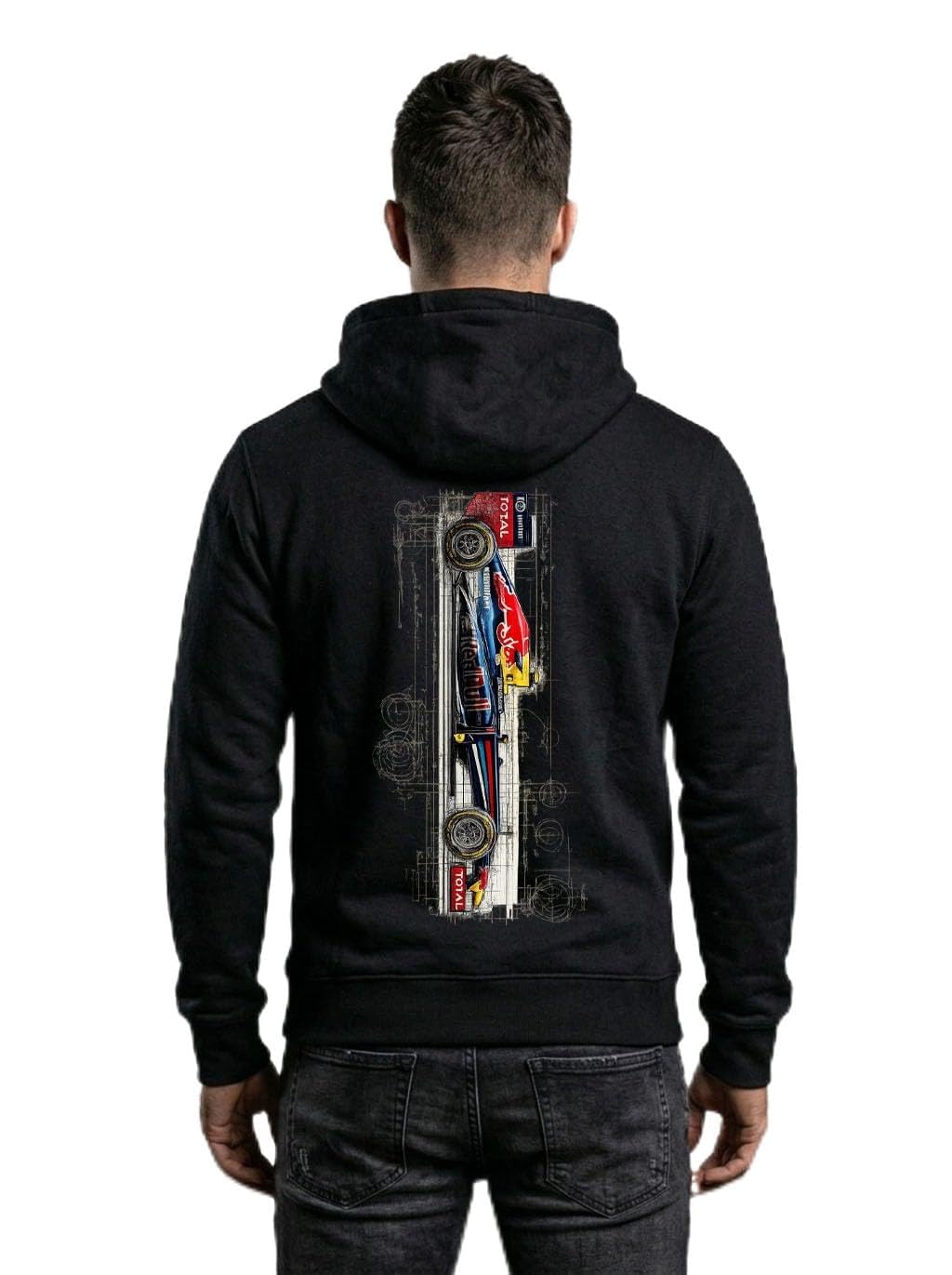 Mens Black, Navy, Maroon, Grey Melange Full Sleeve Graphic Printed Hooded Sweatshirt | F1 Hoodie | Formula 1 Hoodies for Men-picture-45