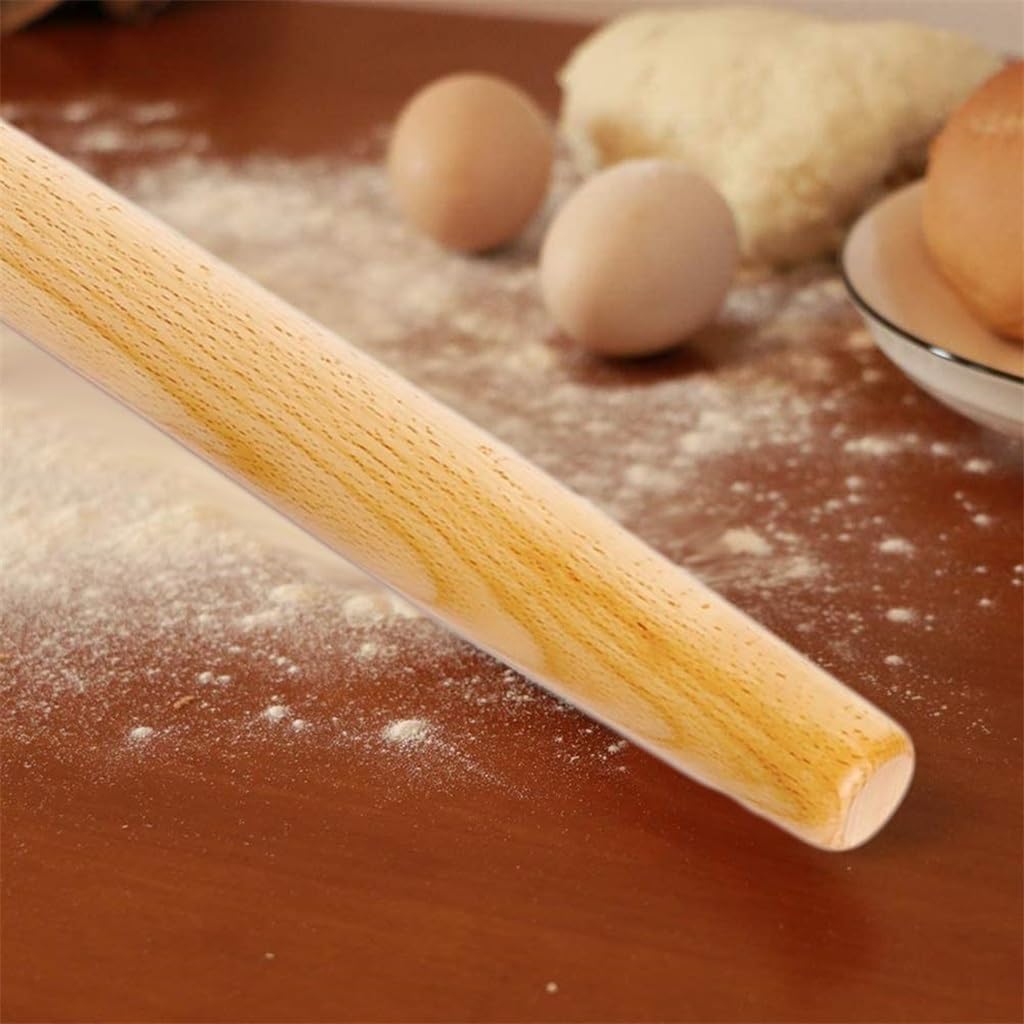 Wooden Rolling Pin Dough Roller Essential Kitchen Utensil Tool for Making Pasta Pies and Biscuits