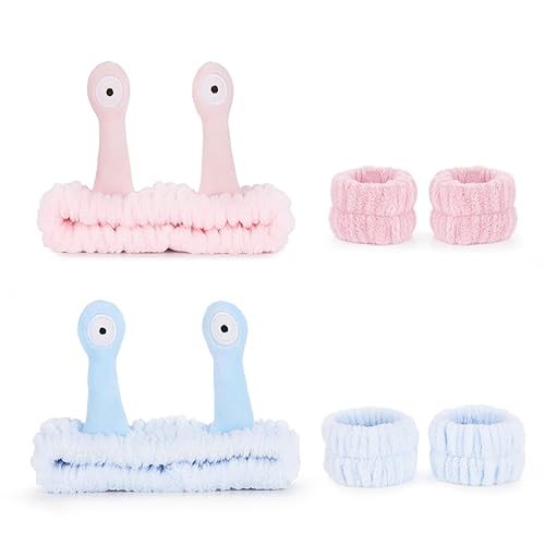 CICINIO Paquete de 2 diademas para lavado de cara, lindos accesorios creativos para el cabello, diadema para maquillaje, eliminación de maquillaje,