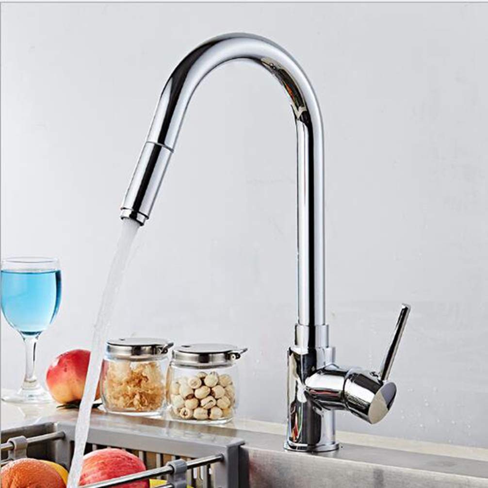 Pull Out Kitchen Faucet Black Oil Brushed/Gold/Chrome 360 Degree Swivel Sink Mixer Tap Vanity Cozinha,Chrome