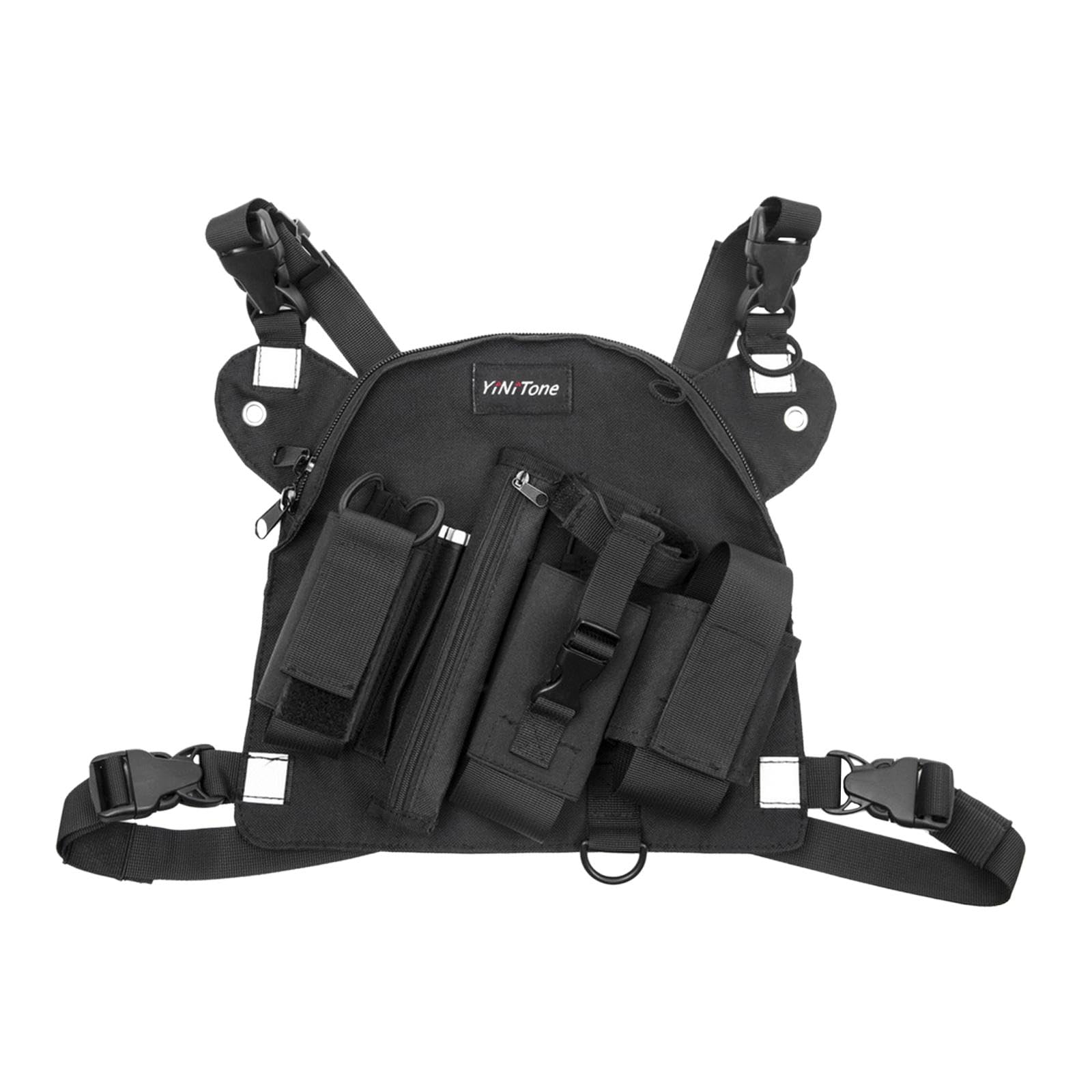 Gralara Arnés de Pecho Mochila Soporte de Hombro para Radio, Bolsillo, Arnés de Pecho para Radio para Acampar, Estilo un