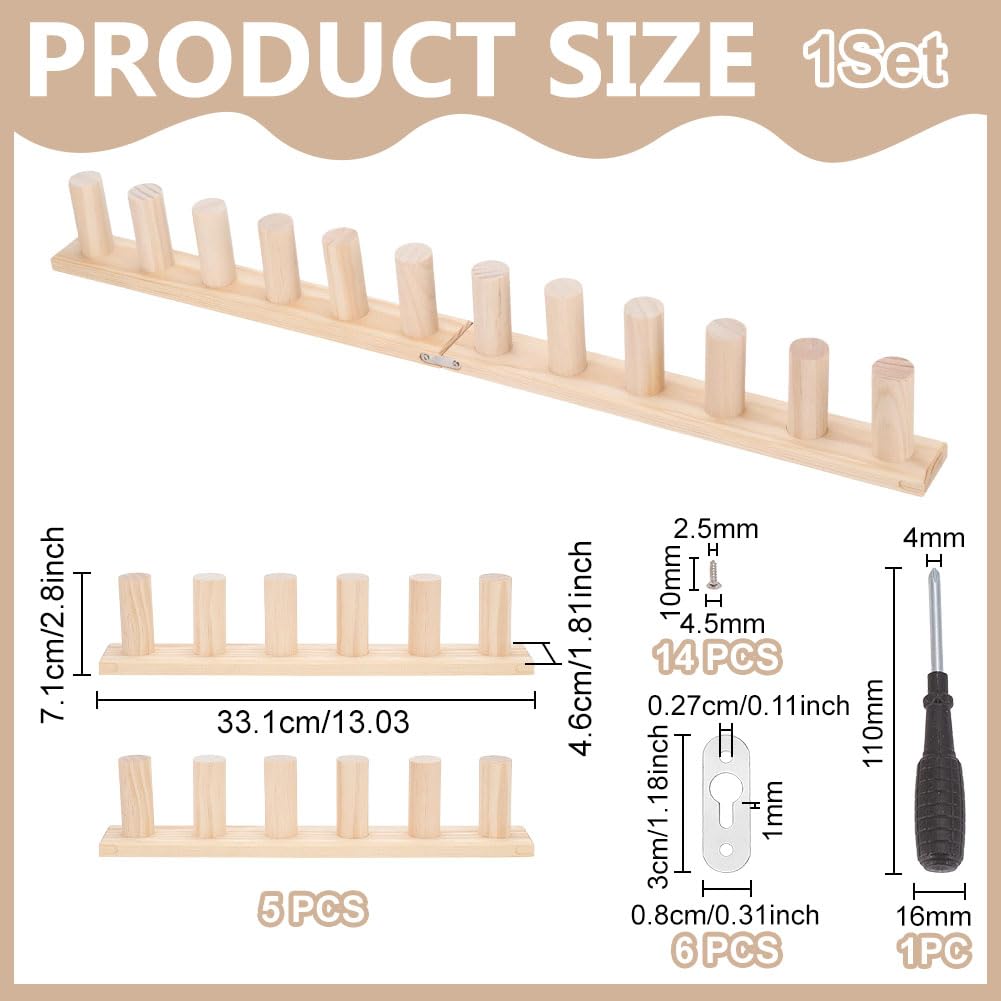 UNICRAFTALE 65" Telaio a maglia in legno per soffitti a maglia spessi 33,1 x 0,6 x 7,1 cm filato fai da te e strumenti all'uncinetto per telai a mano per principianti, idea regalo per i genitori