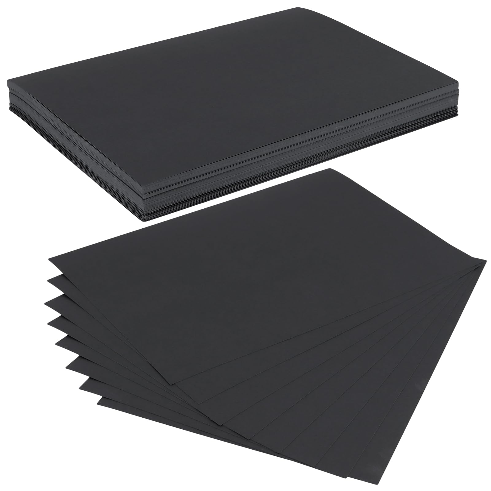 CHEUNGR A4 Black Cardstock 250GSM, 100 Sheets Thick Black Card Paper, Smooth Heavy Duty Cardboard for Card Making, Scrapbooking, DIY Arts Crafts, Stationery, Invitations, Printing