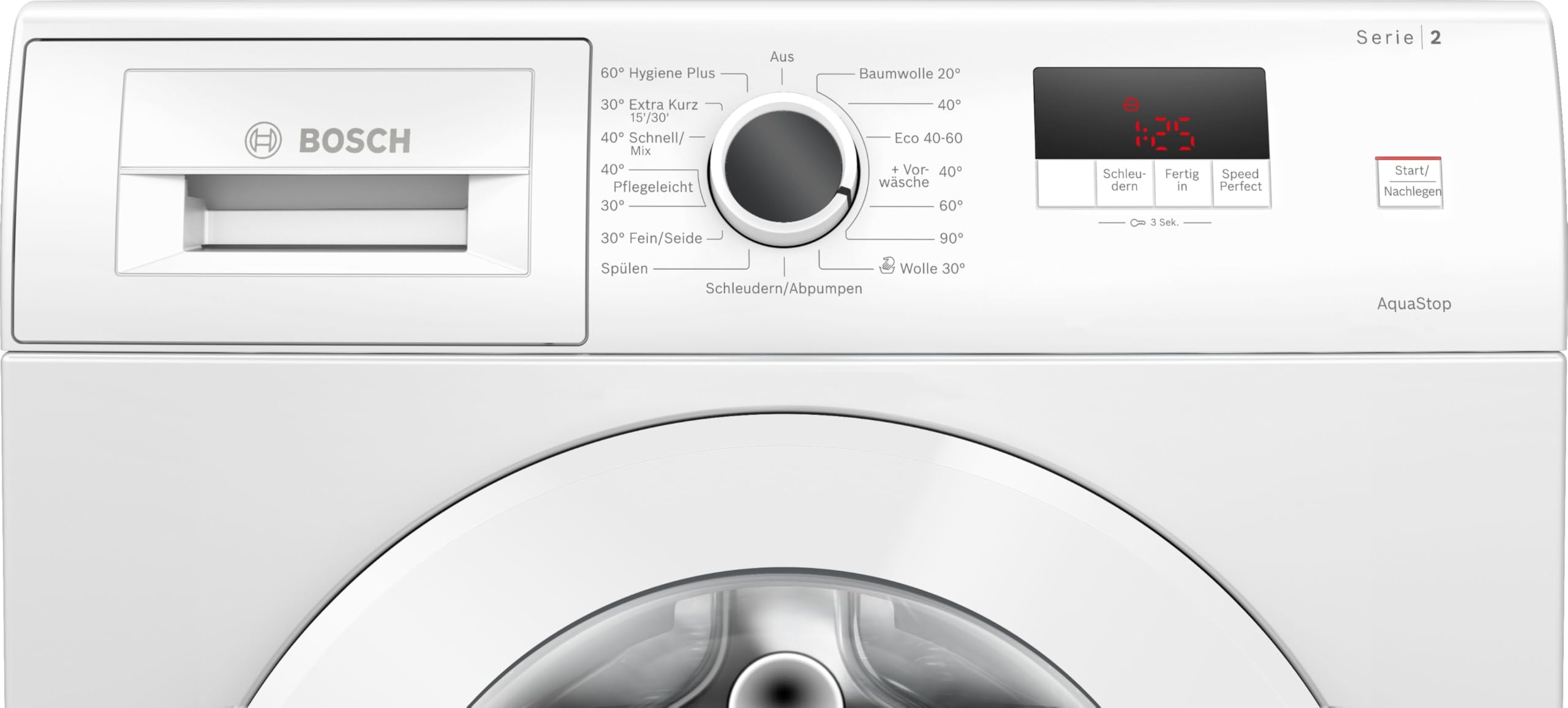 Bosch Serie 2 Waschmaschine 7 kg 1400 UpM ActiveWater WGE02471 | Intelligente Active Water Plus Mengenautomatik, tiefenreines Hygiene Programm, Knitterschutz, intuitive Touch-Bedienung