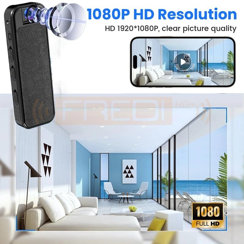 Image of FREDI HD PLUS WiFi Mini BodyWorn Cam | 1080P HD Hidden Camera | Wearable Pocket Body Worn Audio & Video Recorder | Loop Recording Camcorder for Indoor Outdoor Security Camera (V720 APP)