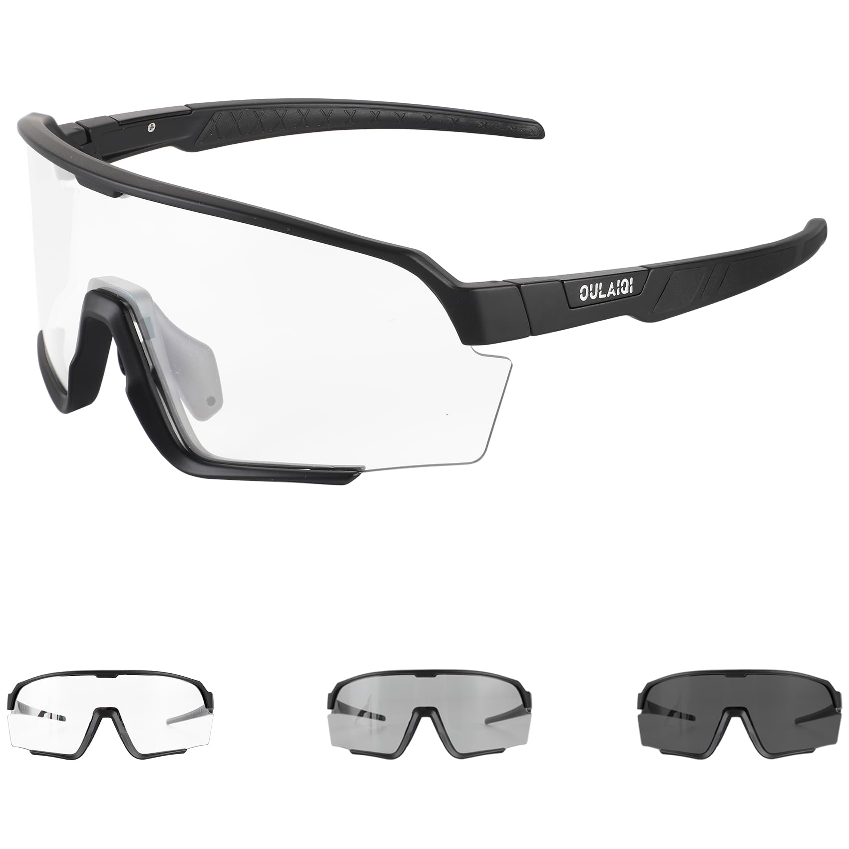 OULAIQI Fotochromowe okulary rowerowe dla mężczyzn i kobiet, rower górski, okulary przeciwsłoneczne, MTB, jazda na rowerze, sportowe okulary przeciwsłoneczne