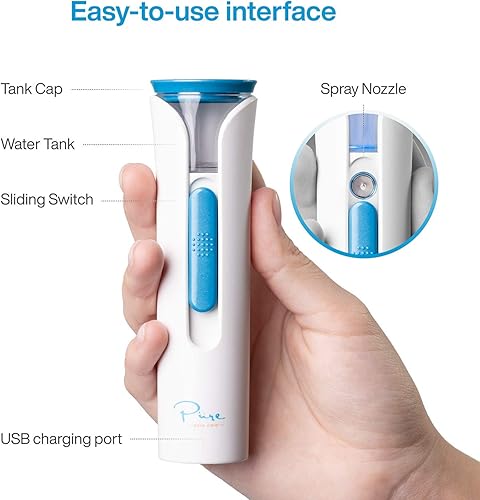 Miniatura 2 de NanoMister by Pure Daily Care - Hidratante de piel portátil 2 en 1 y imprimación de tratamiento de belleza - Mister facial nano iónico portátil -