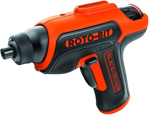 BLACKDECKER Destornillador inalámbrico de 4 V MAX con almacenamiento de brocas BDCS50C color naranja