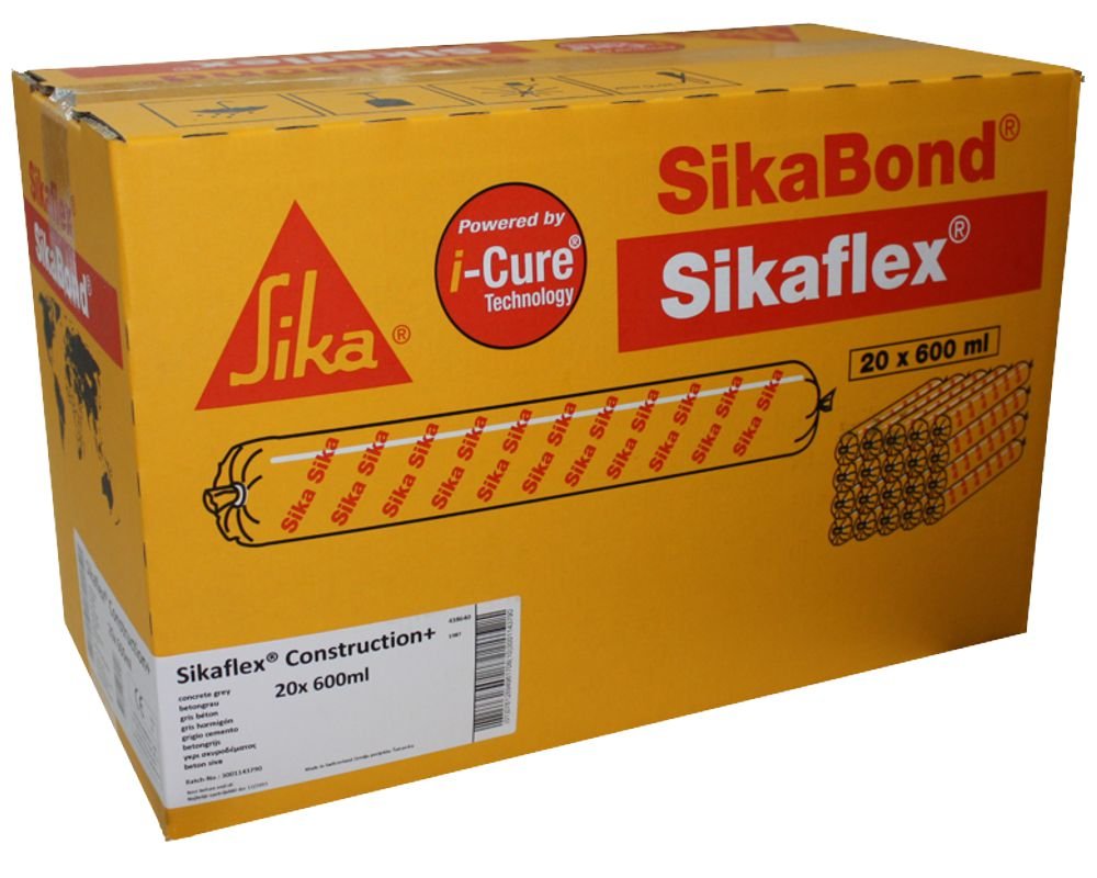 Sikaflex Construction+ UNIWEISS Polyurethan Dichtstoff 1 Karton 20 x 600ml Beutel - für Anschluss- und Bewegungsfugen