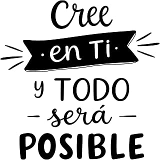Vinilo Adhesivo Decorativo para Pared, Pegatina con Frase Motivadora "Cree en Ti y Todo Será Posible" para Hogar, Habitaci...