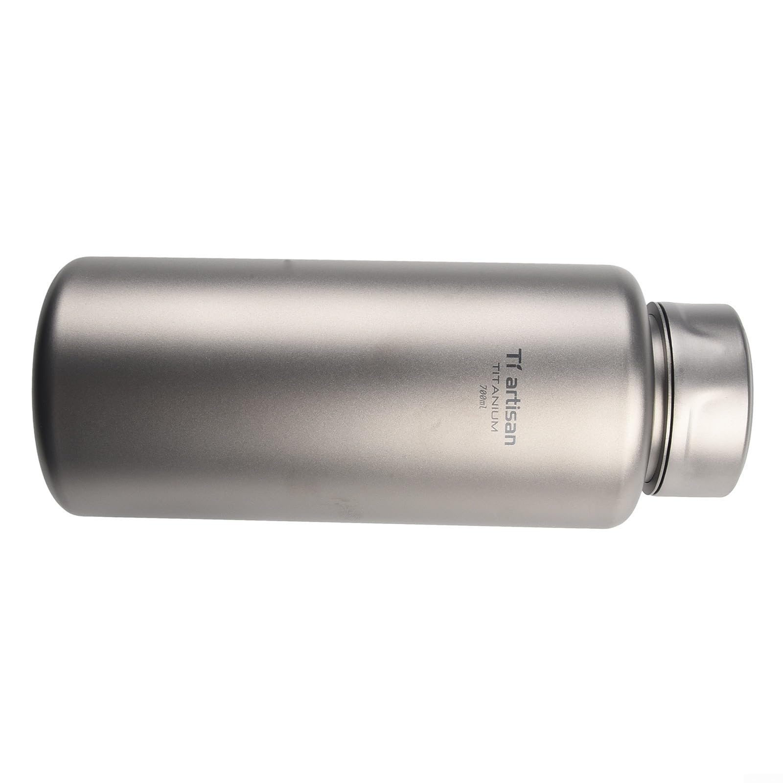 Bouteille d'eau légère en titane pour le camping, la randonnée, anti-fuite à large goulot avec sac en tissu, bouteille de camping légère (700 ml)